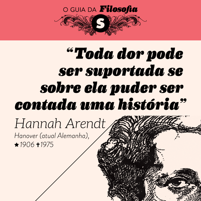 “Toda dor pode ser suportada se sobre ela puder ser contada uma história”, Hannah Arendt