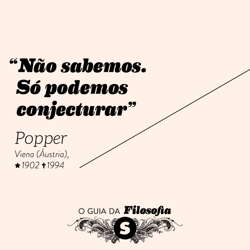 “Não sabemos. Só podemos conjecturar”, Popper