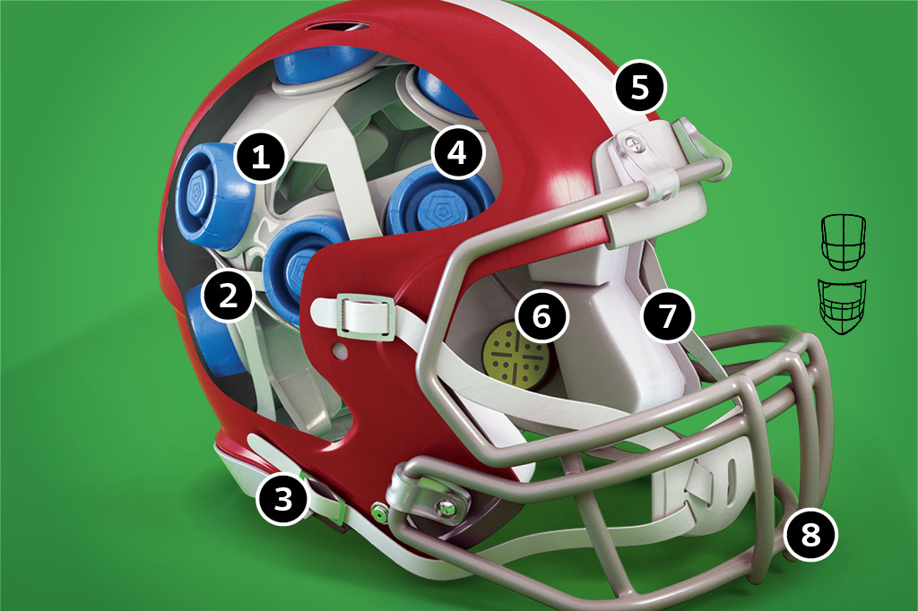 Modelo de logotipo do time de futebol americano com capacete em
