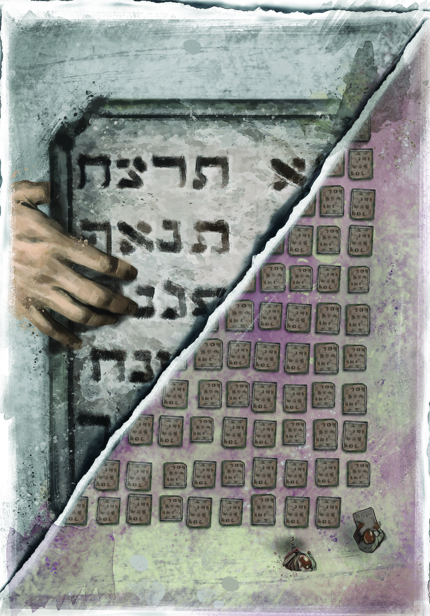 Ilustração das tábuas dos 10 Mandamentos foram ditadas por Javé para Moisés. Elas mais as 613 leis da Bíblia
