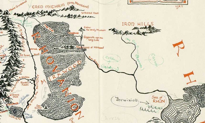 Mapa da Terra-Média com anotações de J.R.R. Tolkien é descoberto