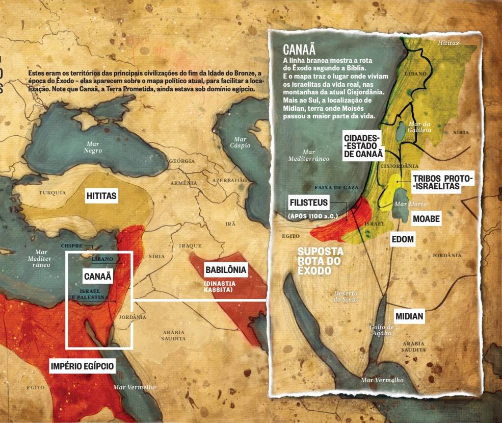 O Oriente Médio da Idade do Bronze (sobreposto às fronteiras atuais da região)