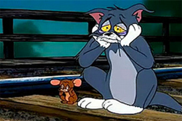 Tom e Jerry deprimidos