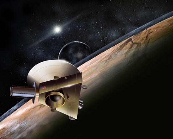 New Horizons (Lançamento: 2006) - Esta sonda pesquisará o longínquo e pequeno Plutão, que tem apenas 66% do diâmetro da Lua. Em 2015, a missão fará história ao sobrevoar o planeta, após percorrer os quase 5 bilhões de quilômetros que nos separam. A sonda também estudará os confins do Sistema Solar e os misteriosos objetos ali existentes. New Horizons (Lançamento: 2006) - Esta sonda pesquisará o longínquo e pequeno Plutão, que tem apenas 66% do diâmetro da Lua. Em 2015, a missão fará história ao sobrevoar o planeta, após percorrer os quase 5 bilhões de quilômetros que nos separam. A sonda também estudará os confins do Sistema Solar e os misteriosos objetos ali existentes.