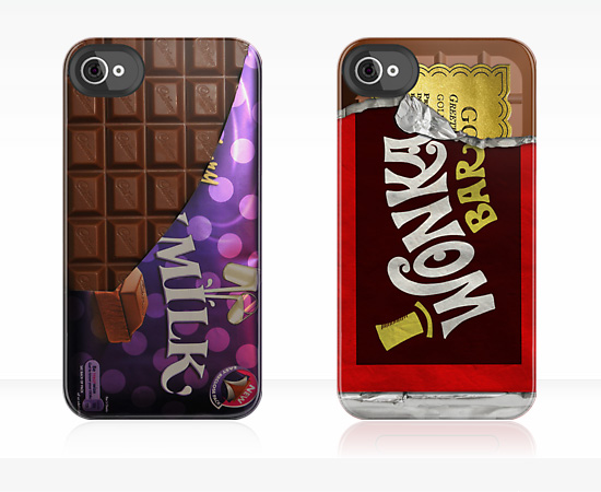 Capinhas de iPhone com formato de barra de chocolate são muito comuns. Mas, e se for uma barra Wonka, com um bilhete dourado?