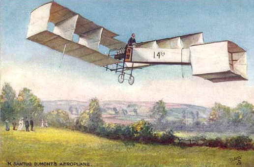 Em 1906, o brasileiro Alberto Santos Dumont alcançou o sonho de Ícaro, ao realizar um vôo em Paris. No começo do século 20 o homem tirava os pés do chão definitivamente.