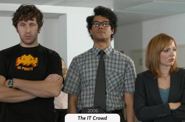 The IT Crowd é o The Big Bang Theory britânico. A premiada sitcom conta a história de três funcionários nerds do setor de suporte técnico (TI) das Indústrias Reyholm. Teve 4 temporadas, cada uma com 6 episódios. Um episódio especial e um filme devem ser lançados em 2012. The IT Crowd é o The Big Bang Theory britânico. A premiada sitcom conta a história de três funcionários nerds do setor de suporte técnico (TI) das Indústrias Reyholm. Teve 4 temporadas, cada uma com 6 episódios. Um episódio especial e um filme devem ser lançados em 2012.