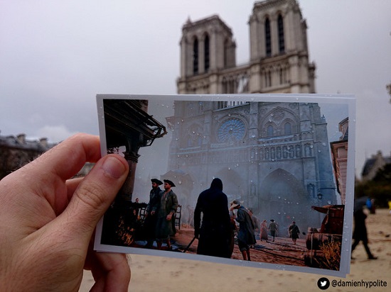 A Catedral de Notre Dame também aparece no game.  Damien Hypolite foi até lá para comparar o cenário atual com o mostrado no jogo.