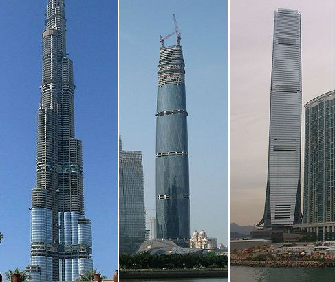Chegando a alcançar até 828 metros, a silhueta desses edifícios transforma o cartão postal das grandes metrópoles de forma impactante. Conheça agora os 10 prédios mais altos do mundo.