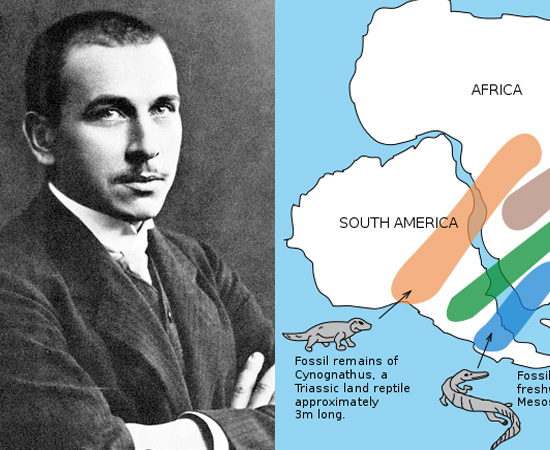 DERIVA CONTINENTAL (1915) - Foi uma teoria escrita pelo geógrafo e meteorologista alemão Alfred Weneger. Ela descrevia a origem dos atuais continentes, que teriam surgido a partir de Pangeia, uma grande massa de terra inicial. DERIVA CONTINENTAL (1915) - Foi uma teoria escrita pelo geógrafo e meteorologista alemão Alfred Weneger. Ela descrevia a origem dos atuais continentes, que teriam surgido a partir de Pangeia, uma grande massa de terra inicial.