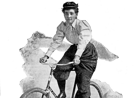 Annie Londonderry foi a primeira mulher a dar uma volta ao mundo de bicicleta. Durante o trajeto, ela desenvolveu formas de conseguir patrocinadores, o que faz dela também uma pioneira do marketing pessoal.