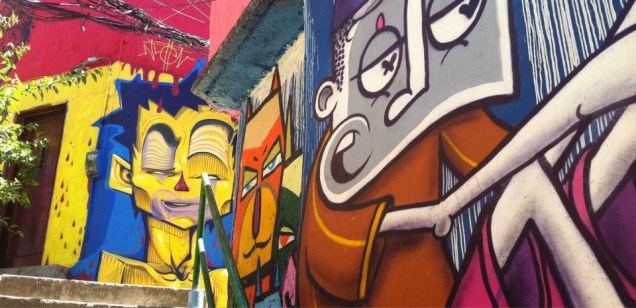 Uma pequena mostra da experiência do carioca Caminho do Grafite, no Morro dos Prazeres.