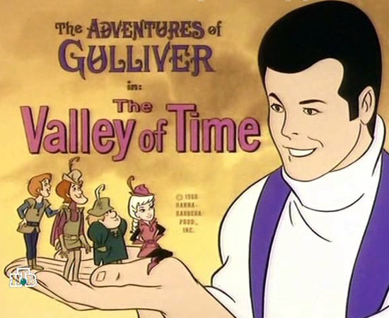 As aventuras de Gulliver (1968) é um desenho animado sobre um inglês que sofre um naufrágio e vai parar em uma terra cujos habitantes tem poucos centímetros de altura.