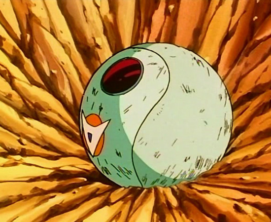 Esta é uma Attack Ball: tipo de nave usada pelos Sayans para viagens interplanetárias. Goku, o personagem principal de Dragon Ball, chegou à Terra dentro de uma delas.