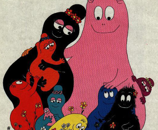 Barbapapa (1973). É um desenho animado sobre os integrantes uma família que têm a forma de "joão-bobo".