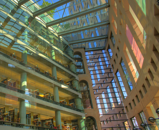 BIBLIOTECA PÚBLICA DE VANCOUVER - É a terceira maior biblioteca do Canadá, com 8 milhões de volumes. Foi inaugurada em 1995. É famosa por seu projeto sustentável e seu telhado ecológico.