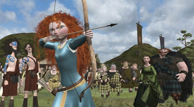 Simulação de roupas e sombreamento - Acrescentar roupas e cabelos aos personagens e sombrear a cena são algumas das partes mais complexas do processo de animação. Por isso, consomem grande parte do tempo da equipe da Pixar. Nesta cena, por exemplo, a personagem Merida e seu clã vestem oito camadas renderizadas de roupa. O cabelo dela tem mais: são nove camadas de tratamento. Simulação de roupas e sombreamento - Acrescentar roupas e cabelos aos personagens e sombrear a cena são algumas das partes mais complexas do processo de animação. Por isso, consomem grande parte do tempo da equipe da Pixar. Nesta cena, por exemplo, a personagem Merida e seu clã vestem oito camadas renderizadas de roupa. O cabelo dela tem mais: são nove camadas de tratamento.