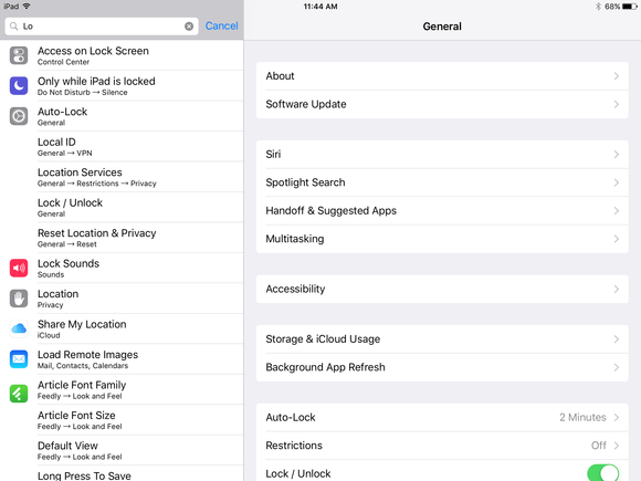 Quer mudar alguma configuração do iPad ou do iPhone? O iOS 9 tem um novo recurso que é pesquisável. Ao invés de ficar fuçando o que quer configurar, agora você apenas busca exatamente o que quer. Por exemplo: quero mudar meu toque do celular. É só pesquisar por isso. 