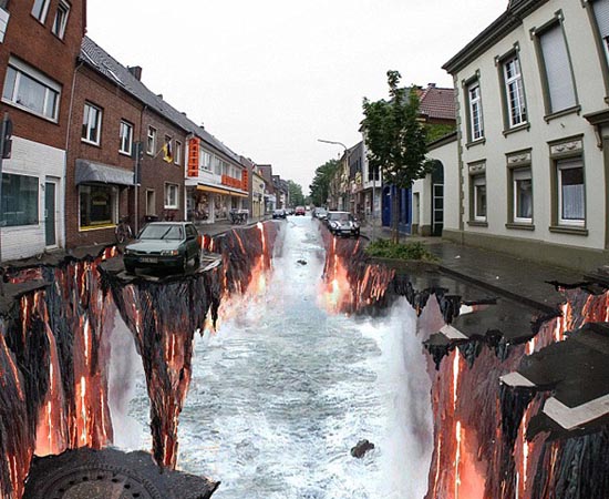 Este cenário apocalíptico foi pintado pelo artista Edgar Müeller, na cidade de Geldern, na Alemanha. Este cenário apocalíptico foi pintado pelo artista Edgar Müeller, na cidade de Geldern, na Alemanha.
