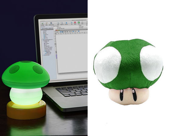 Se sua mãe gosta de Super Mario Bros., dê pra ela uma pelúcia ou uma luminária igual ao cogumelo do jogo
