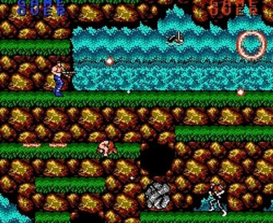 CONTRA (1988) - Neste game, o jogador controla um agente militar que tem a missão de neutralizar um grupo terrorista chamado Red Falcon Organization.