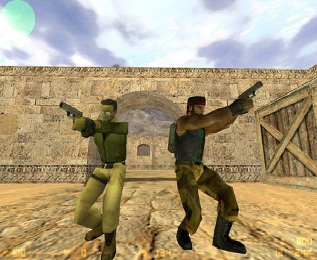 <i>Counter Strike</i> é um popular jogo de tiro em primeira pessoa no qual os jogadores se dividem em equipes de terroristas e anti-terroristas. No Brasil, chegou a ser proibido em 2008, por apresentar, segundo o juiz, estímulos à subversão da ordem social, atentando contra o estado democrático e de direito e contra a segurança pública. No entanto, a proibição foi revogada no ano seguinte.