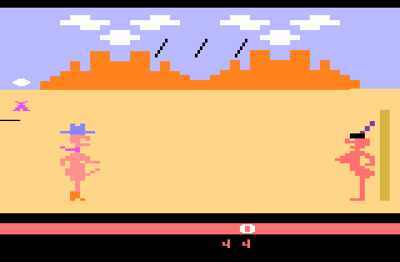 <i>Custers Revenge</i> é talvez o jogo mais polêmico lançado para o sistema Atari. No game, o jogador precisa se desviar de flechas de índios para alcançar e estuprar uma mulher, também índia.