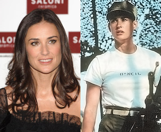 Em 1997, Demi Moore raspou a cabeça para interpretar a personagem principal do filme Até O Limite da Honra. Em 1997, Demi Moore raspou a cabeça para interpretar a personagem principal do filme Até O Limite da Honra.