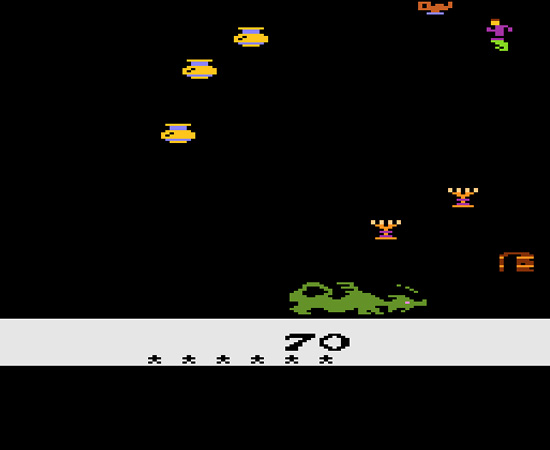 DRAGONFIRE (1982) - Além de roubar um enorme tesouro, o jogador deste game precisa fugir de um dragão bastante mal-humorado.