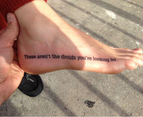 Os droides que você procura não estão neste pé. Os droides que você procura não estão neste pé.