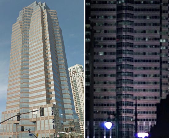 Aquele edifício enorme em que ocorre a maioria das cenas de Duro de Matar (1988) é o Hotel Fox Plaza - localizado em Beverly Hills, na Califórnia (EUA).