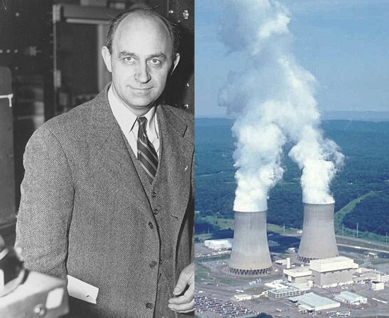 ENERGIA NUCLEAR (1942) - A fissão nuclear foi descoberta anos antes, mas a primeira reação em cadeia foi supervisionada pelo físico italiano Enrico Fermi (foto), que trabalhava no Projeto Manhatan. ENERGIA NUCLEAR (1942) - A fissão nuclear foi descoberta anos antes, mas a primeira reação em cadeia foi supervisionada pelo físico italiano Enrico Fermi (foto), que trabalhava no Projeto Manhatan.