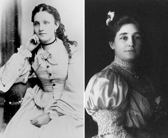 CASAMENTOS - Thomas Edison se casou em 1871 com Mary Stilwell (esquerda), que tinha 16 anos de idade. Eles se conheceram dois meses antes da cerimônia. O casal teve três filhos: Marion, Thomas Edison Jr. e Willian. Como Mary morreu em 1884, de causas indefinidas, Edison casou-se novamente dois anos mais tarde. A nova esposa era Mina Miller (direita), filha do inventor Lewis Miller. O casal também teve três filhos: Madeleine, Charles e Theodore.