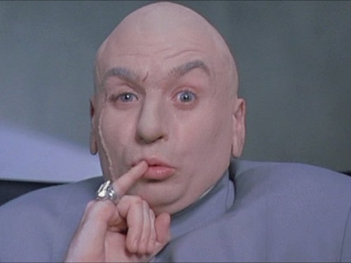 Dr. Evil, o vilão de Austin Powers, é uma paródia de vários vilões do cinema, em especial dos filmes do 007. Dr. Evil, o vilão de Austin Powers, é uma paródia de vários vilões do cinema, em especial dos filmes do 007.