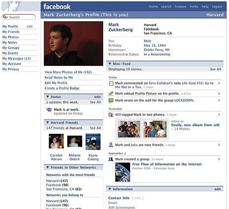 2006 - Em setembro de 2006, o Facebook lançou o Feed de Notícias, que mostrava pra você as principais atividades dos seus amigos. 2006 - Em setembro de 2006, o Facebook lançou o Feed de Notícias, que mostrava pra você as principais atividades dos seus amigos.