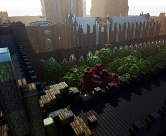 Outra imagem de Game of Thrones. Desta vez é uma representação de Harrenhall feita com Minecraft.