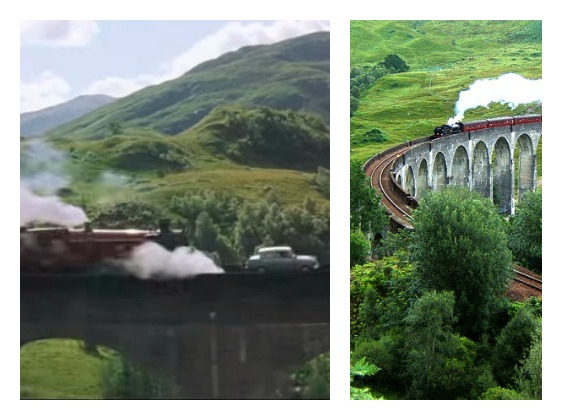 O viaduto de Glenfinnan, na Escócia, aparece no percurso do Expresso de Hogwarts, nos filmes da saga <i>Harry Potter</i>.