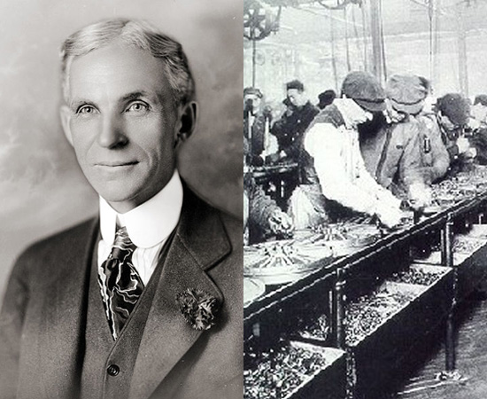 LINHA DE PRODUÇÃO - É uma forma de produção em série, popularizada em 1913, pelas linhas de montagem de Henry Ford.