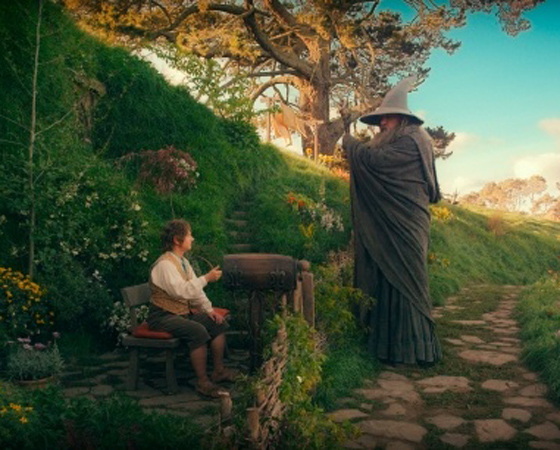 A história, adaptada do livro de J. R. R. Tolkien, mostra a aventura do hobbit Bilbo Bolseiro, parente do personagem Frodo de O Senhor dos Anéis.