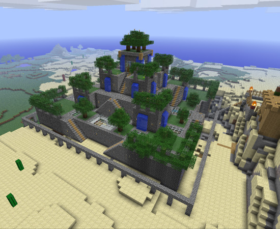 Foi-se o tempo em que construir maravilhas do mundo era algo complicado. Veja a réplica dos Jardins Suspensos da Babilônia feita por um jogador de Minecraft.