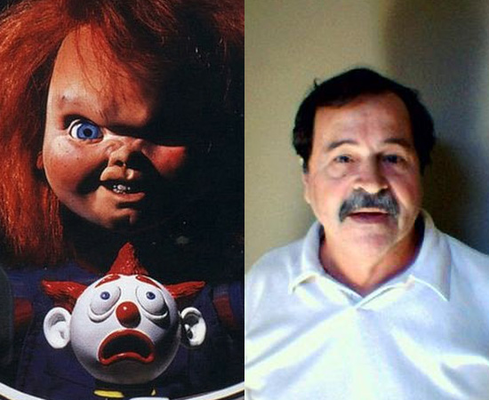 Dublador: Julio Chaves. Aterrorizou o Brasil com a voz de Chucky, o Brinquedo Assassino. Também dublou vários personagens de Mel Gibson e Andy Garcia. Dublador: Julio Chaves. Aterrorizou o Brasil com a voz de Chucky, o Brinquedo Assassino. Também dublou vários personagens de Mel Gibson e Andy Garcia.