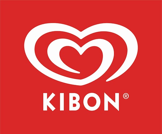 KIBON - A imagem busca harmonizar a forma de coração com a consistência de um sorvete.