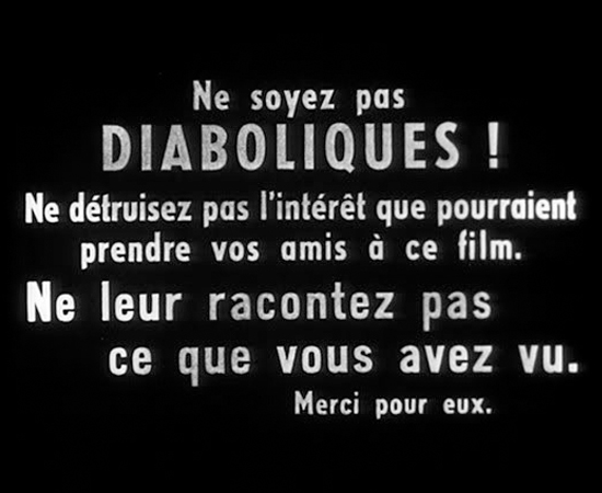 As Diabólicas (Henri-Georges Clouzot, 1955) - Michel Delassalle é o detestável diretor de um colégio interno que inferniza a vida de suas duas mulheres: sua esposa Christina e sua amante Nicole. Cansadas da humilhação, as duas decidem matá-lo. Mas a coisa fica séria quando o cadáver desaparece. Hoje em dia, a surpresa do final parece quase óbvia. Mas nos anos 1950, ainda era bem original. As Diabólicas (Henri-Georges Clouzot, 1955) - Michel Delassalle é o detestável diretor de um colégio interno que inferniza a vida de suas duas mulheres: sua esposa Christina e sua amante Nicole. Cansadas da humilhação, as duas decidem matá-lo. Mas a coisa fica séria quando o cadáver desaparece. Hoje em dia, a surpresa do final parece quase óbvia. Mas nos anos 1950, ainda era bem original.