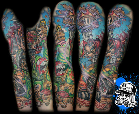 Haja amor pela Nintendo para tatuar essas referências a Mario World nos dois braços Haja amor pela Nintendo para tatuar essas referências a Mario World nos dois braços