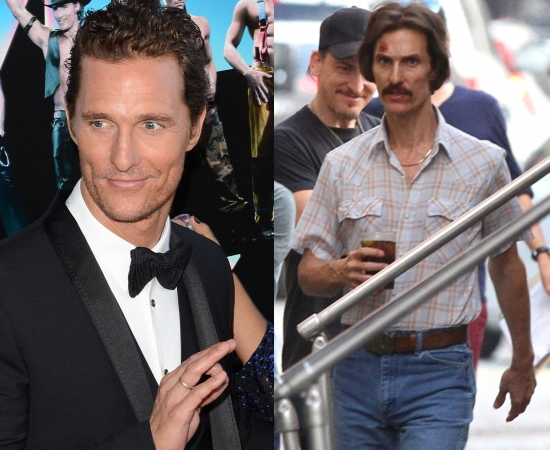 O ator Matthew McConaughey também protagoniza o filme The Dallas Buyers Club (2013). Ele emagreceu 17 kg para interpretar Ron Woodruff, um homem viciado em drogas que contrai Aids e tenta aproveitar seus últimos dias de vida.