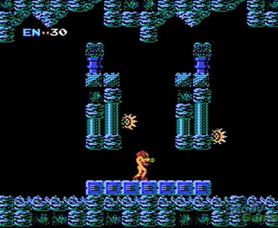 METROID (1986) - É um jogo de aventura, cuja narrativa se passa no planeta Zebes. O objetivo é recuperar os Metroids (seres parecidos com águas-vivas), antes que sejam usados como armas biológicas.