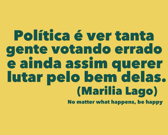 #minhapolitica Marilia Lago, no Facebook #minhapolitica Marilia Lago, no Facebook