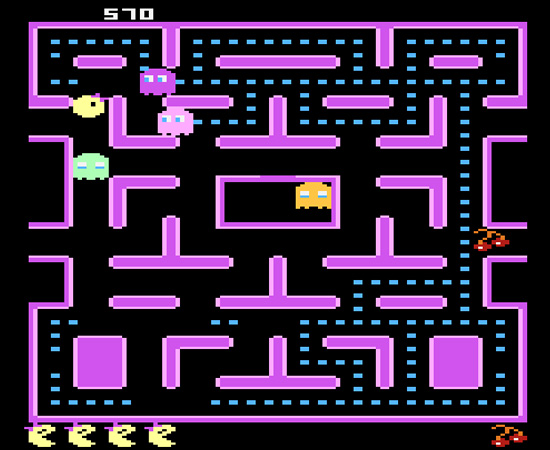 MRS. PACMAN (1987) - É uma sequência não-autorizada do jogo Pac Man. A jogabilidade é quase a mesma. Uma das poucas diferenças é que a personagem principal é do gênero feminino (e usa até um batom vermelho).