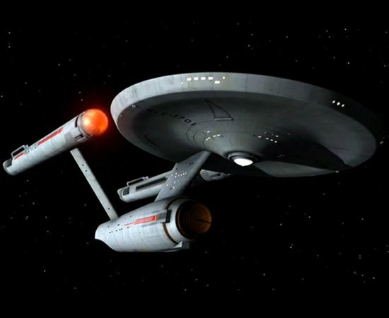 Comandada pelo capitão James T. Kirk, a nave Enterprise de Star Trek é uma das mais famosas da ficção científica.