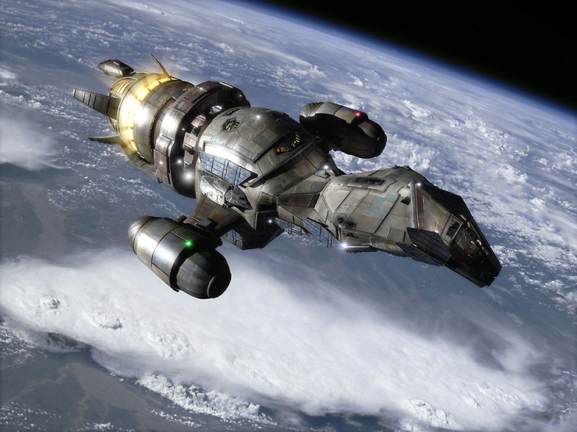 Serenity é a nave espacial da série de TV Firefly. No ano de 2.517, ela transporta os humanos par um novo sistema solar.